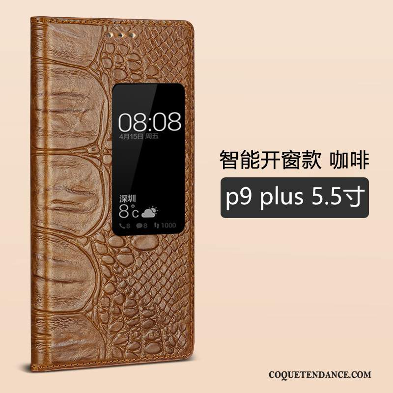 Huawei P9 Coque Housse Noir Protection Étui En Cuir Incassable