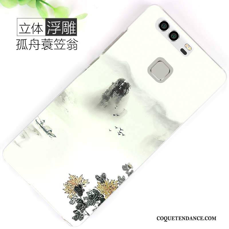 Huawei P9 Coque Incassable Dessin Animé Étui De Téléphone Délavé En Daim