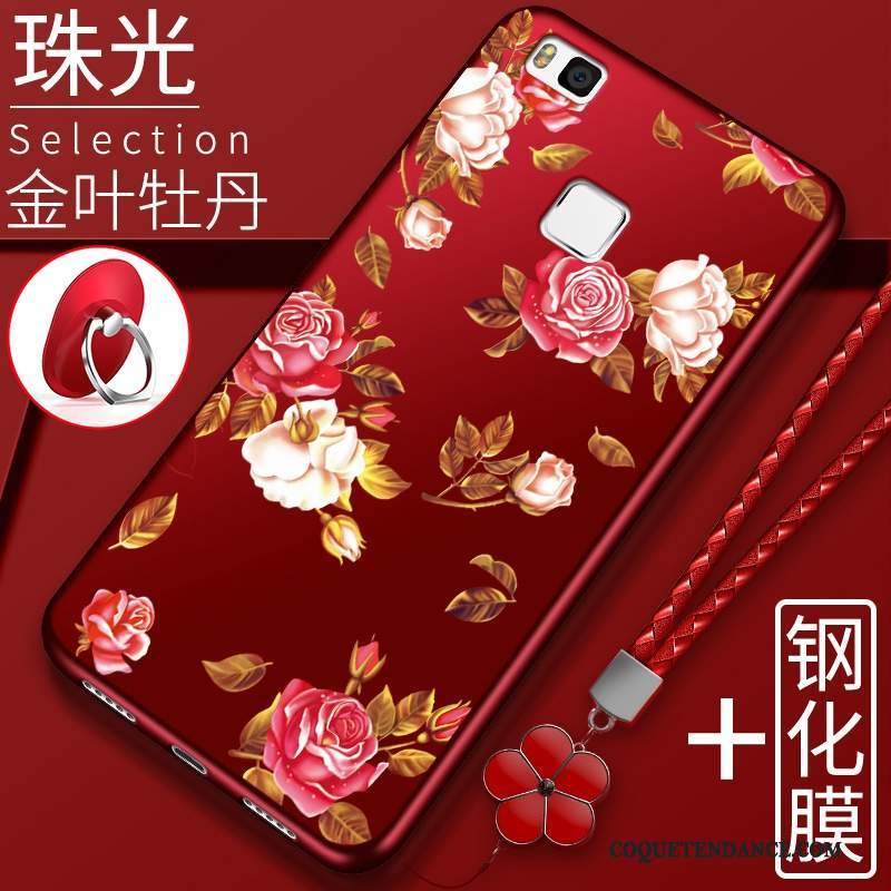 Huawei P9 Lite Coque De Téléphone Rouge Silicone Créatif Ornements Suspendus