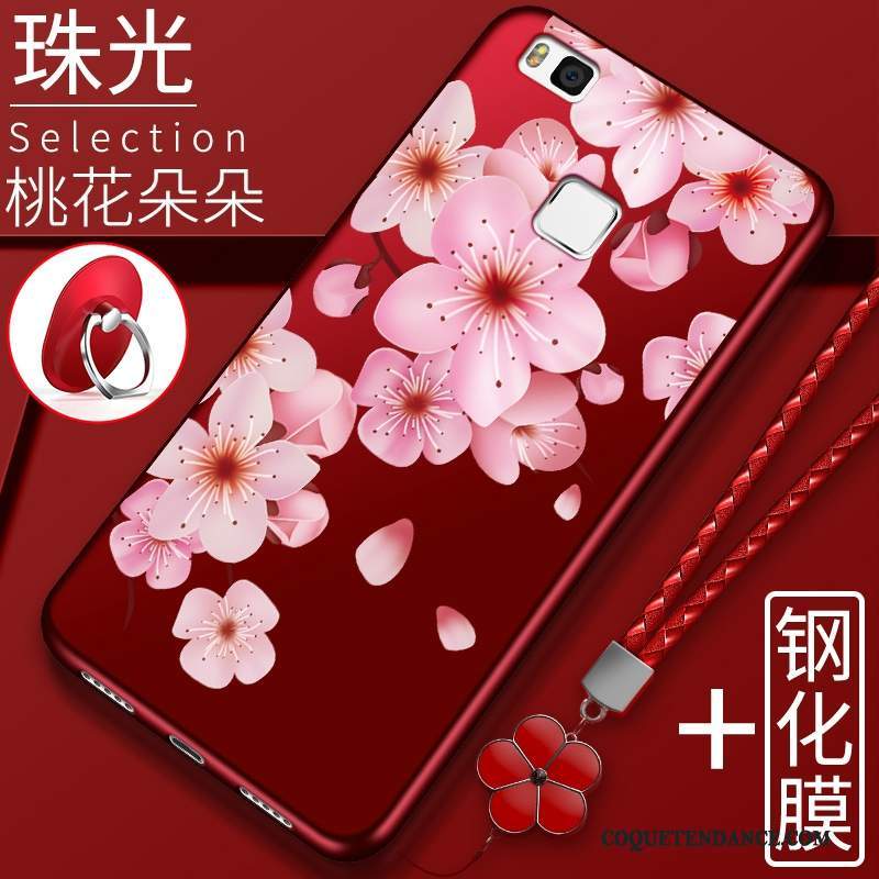 Huawei P9 Lite Coque De Téléphone Rouge Silicone Créatif Ornements Suspendus