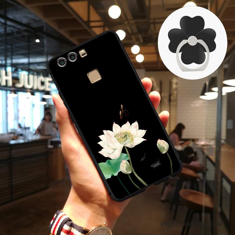 Huawei P9 Plus Coque Art Noir De Téléphone Protection Silicone