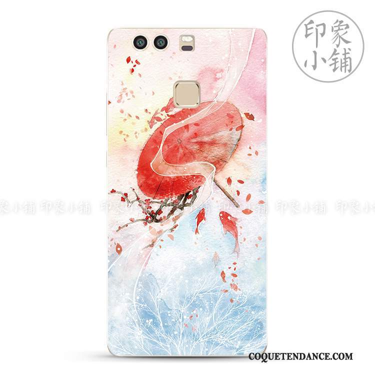 Huawei P9 Plus Coque Bleu Art Simple Frais