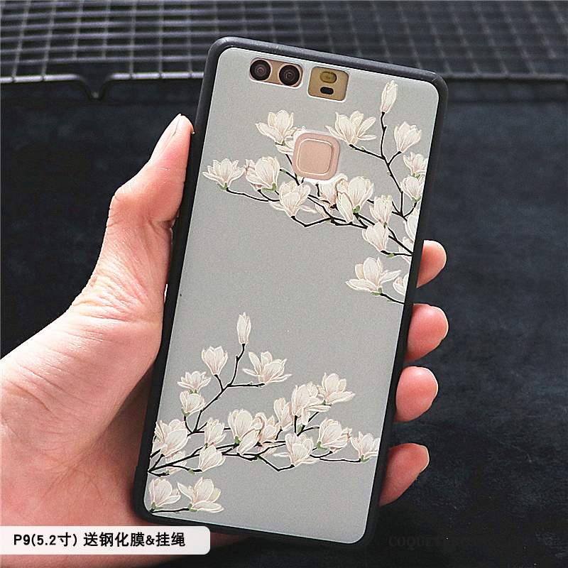 Huawei P9 Plus Coque Bordure Membrane Gaufrage De Téléphone Étui