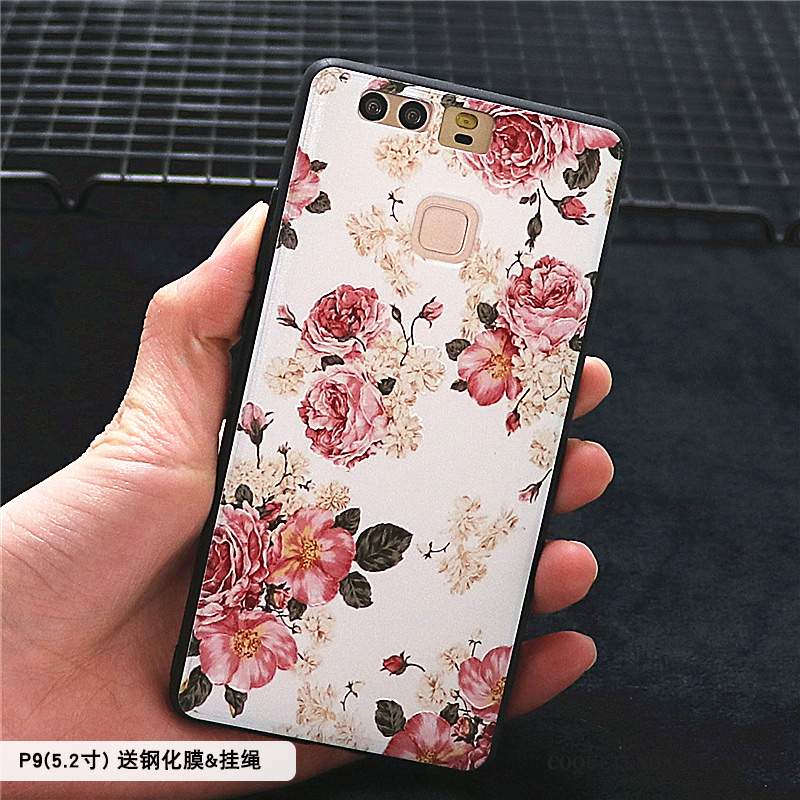 Huawei P9 Plus Coque Bordure Membrane Gaufrage De Téléphone Étui