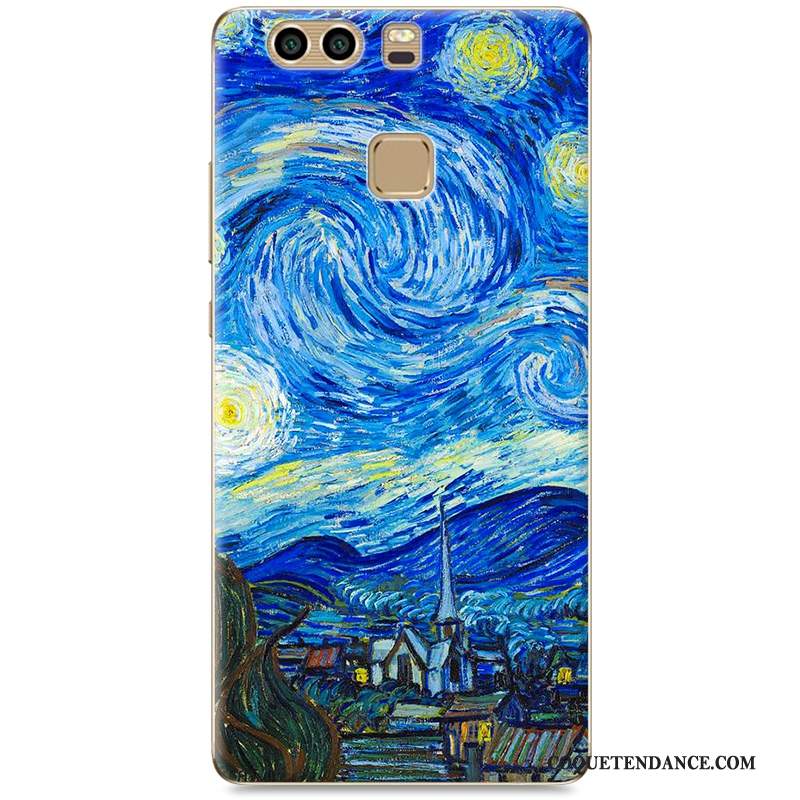 Huawei P9 Plus Coque Dessin Animé Bleu Tendance Difficile