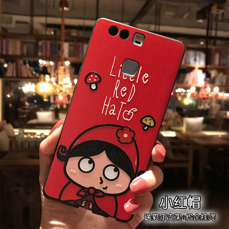 Huawei P9 Plus Coque Dessin Animé Ornements Suspendus De Téléphone Rose Étui