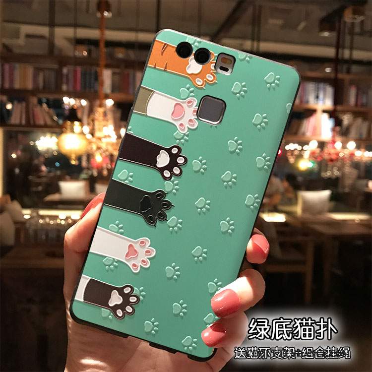 Huawei P9 Plus Coque Dessin Animé Ornements Suspendus De Téléphone Rose Étui