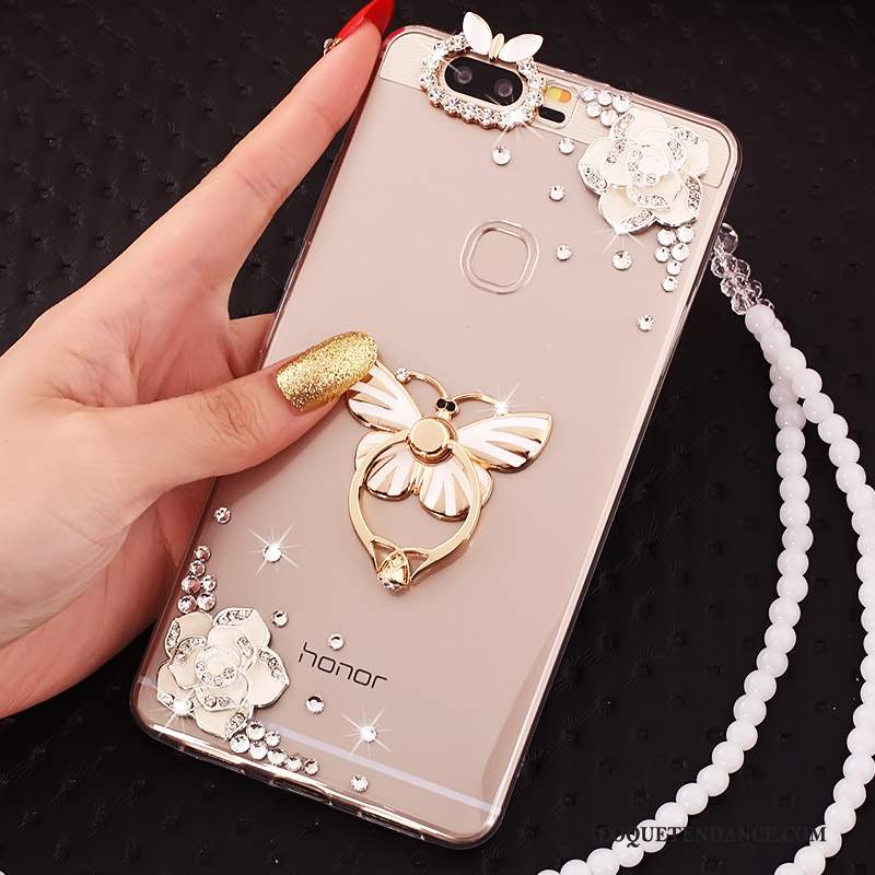 Huawei P9 Plus Coque Ornements Suspendus Étui Silicone Incassable Or