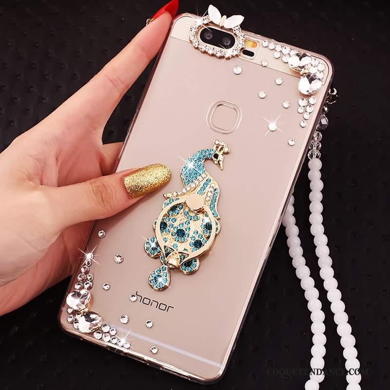 Huawei P9 Plus Coque Ornements Suspendus Étui Silicone Incassable Or
