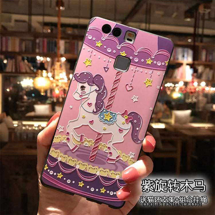 Huawei P9 Plus Coque Personnalité Rose De Téléphone Dessin Animé Étui