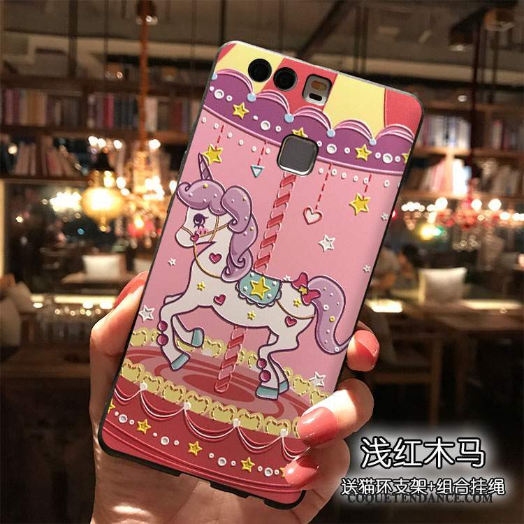 Huawei P9 Plus Coque Personnalité Rose De Téléphone Dessin Animé Étui