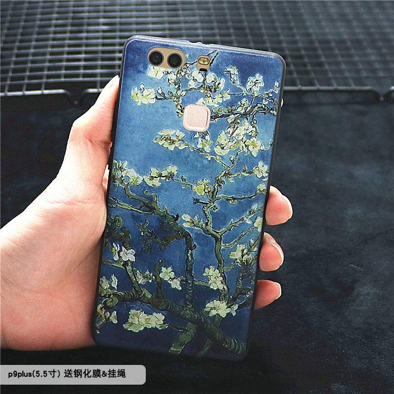 Huawei P9 Plus Coque Protection Créatif Bleu Peinture À L'huile Incassable