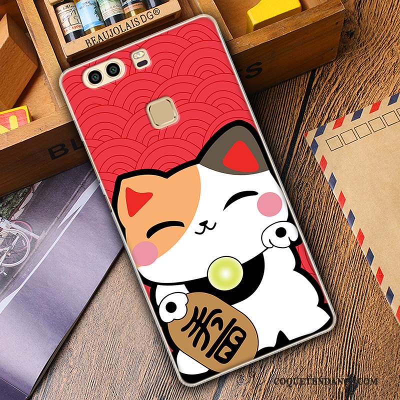 Huawei P9 Plus Coque Protection Silicone Dessin Animé Kaki