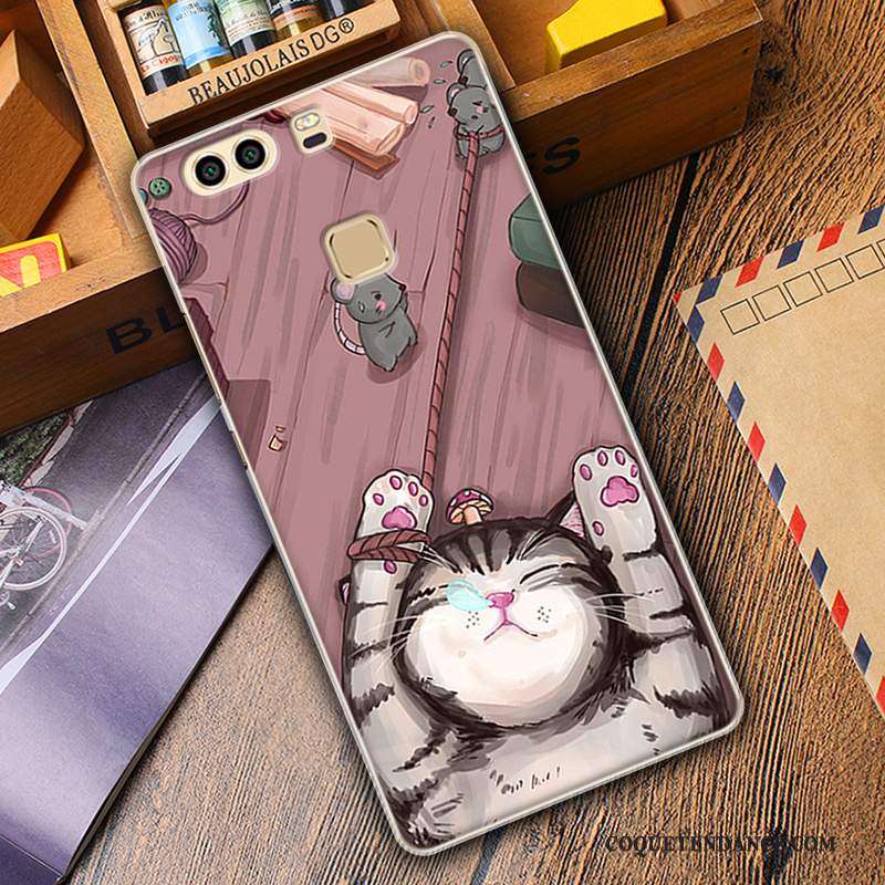 Huawei P9 Plus Coque Protection Silicone Dessin Animé Kaki