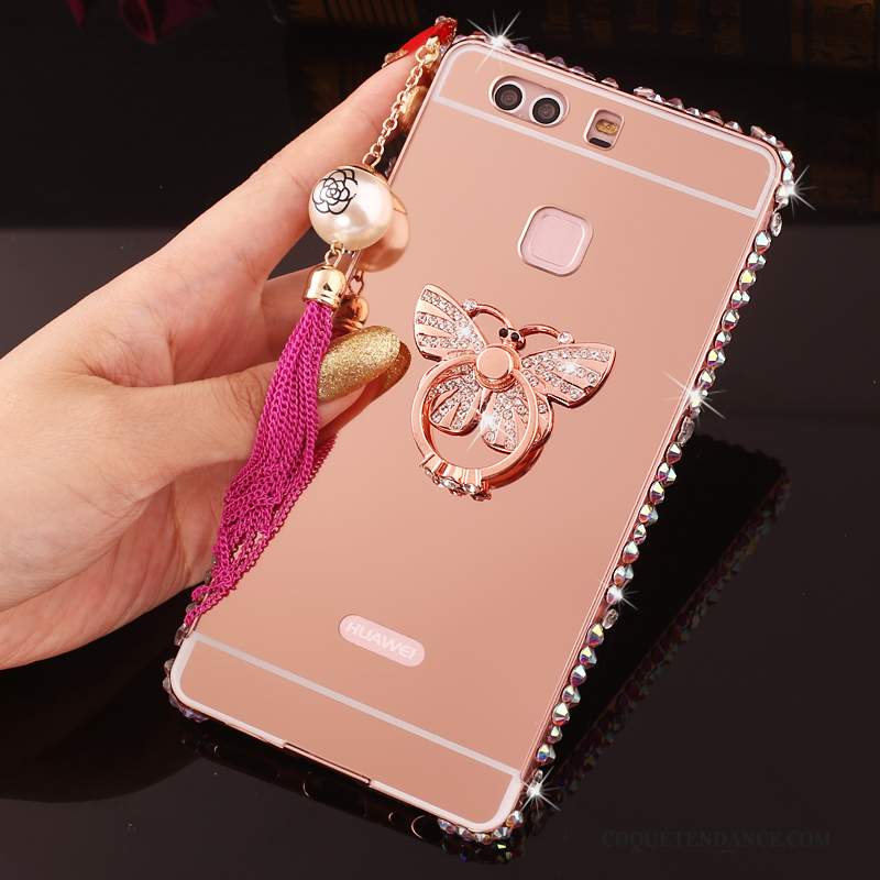 Huawei P9 Plus Coque Strass Étui Protection De Téléphone Rose