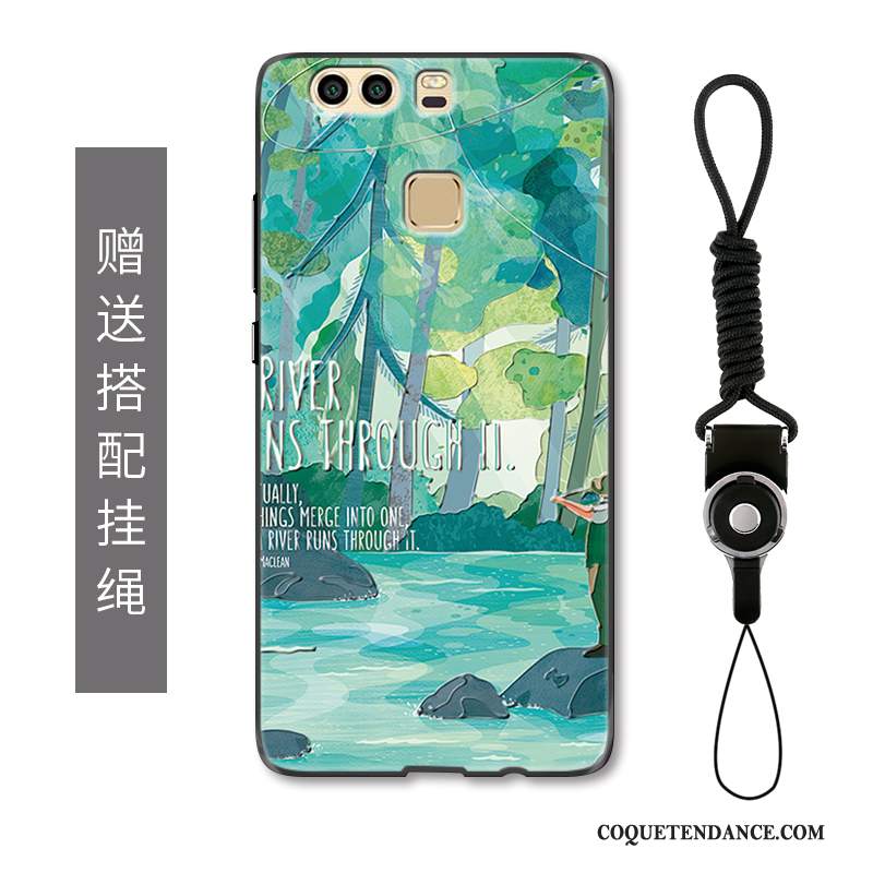 Huawei P9 Plus Coque Vert Art Mode Ornements Suspendus Incassable