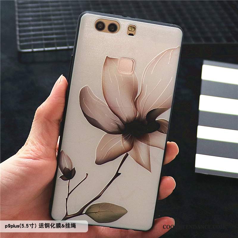 Huawei P9 Plus Coque Violet Étui Gaufrage Personnalité Créatif