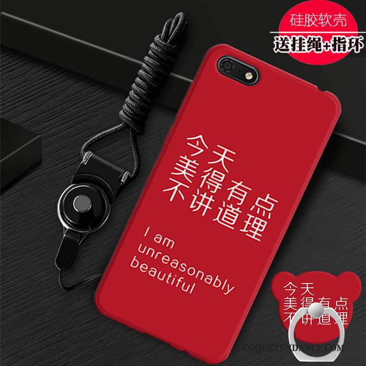Huawei Y5 2018 Coque Fluide Doux Mode Rouge Support