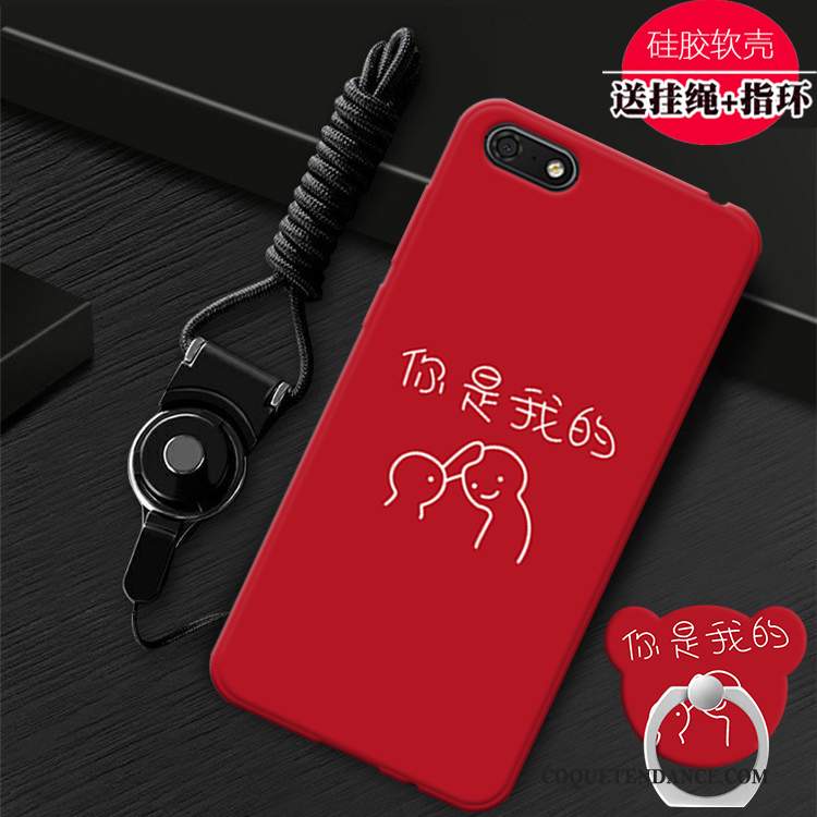Huawei Y5 2018 Coque Fluide Doux Mode Rouge Support
