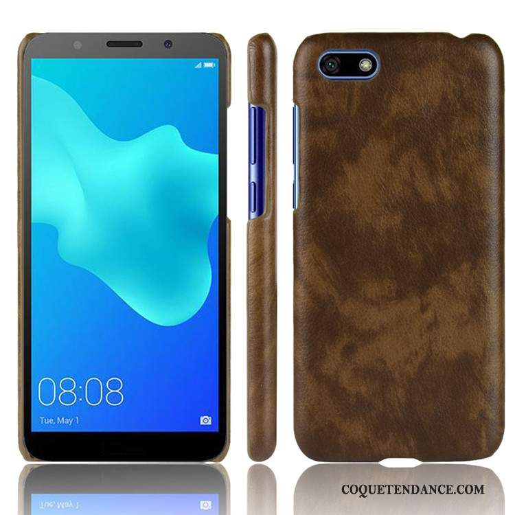 Huawei Y5 2018 Coque Modèle Fleurie Protection Difficile Litchi