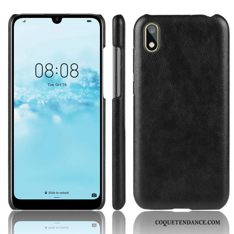 Huawei Y5 2019 Coque Difficile Protection Litchi Gris