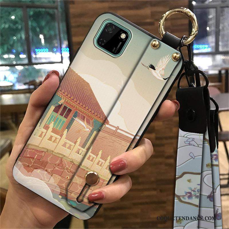 Huawei Y5p Coque Style Chinois Créatif Vintage Étui Jaune