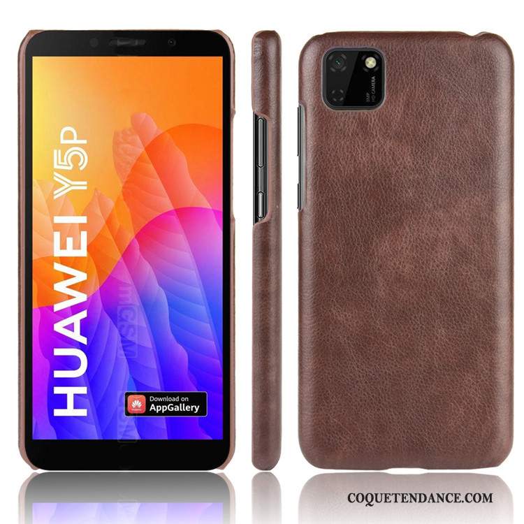 Huawei Y5p Coque Étui Noir De Téléphone Difficile Modèle Fleurie