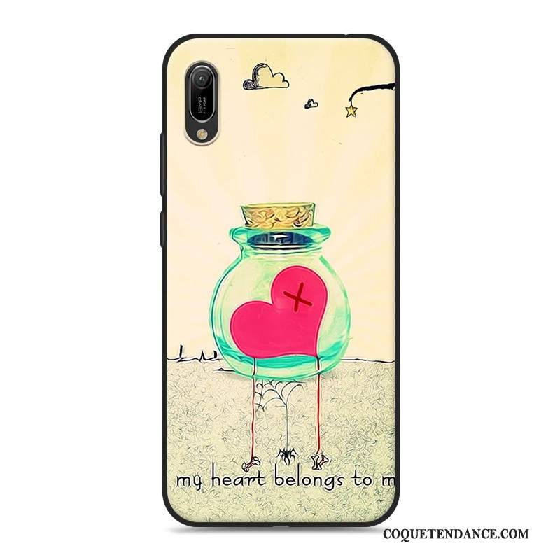 Huawei Y6 2019 Coque Dessin Animé Rose Fluide Doux De Téléphone