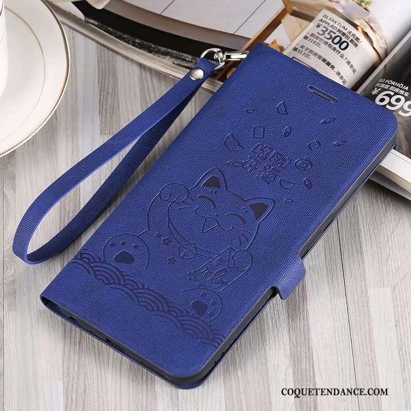 Huawei Y6 2019 Coque Protection Bleu De Téléphone Étui Étui En Cuir