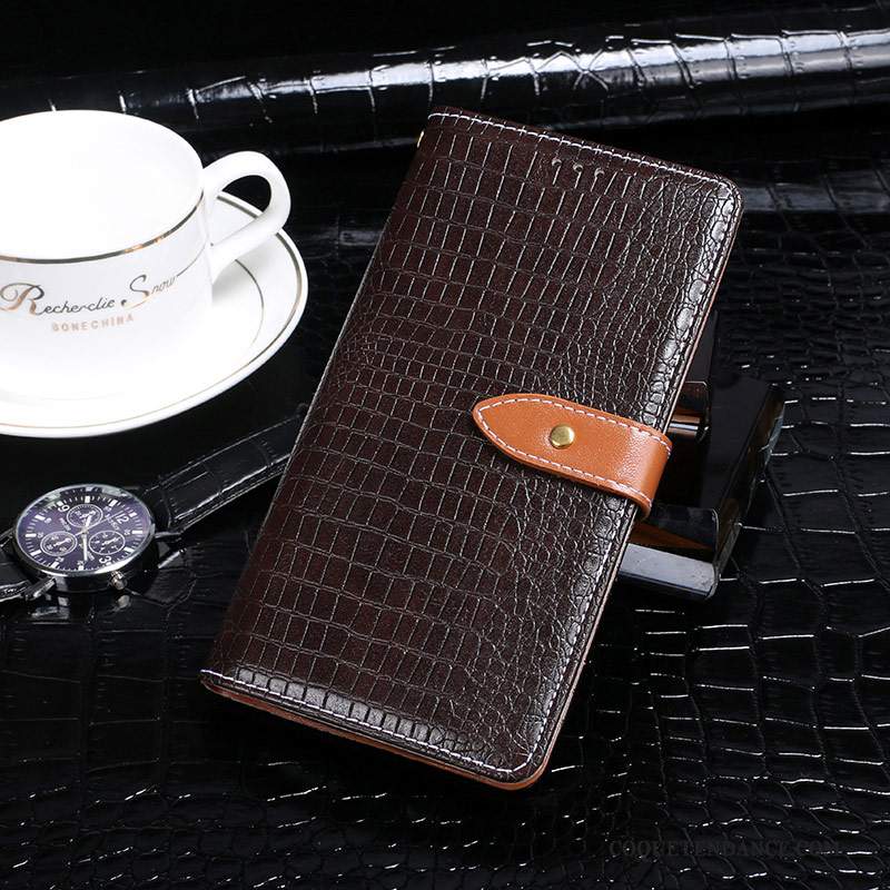 Huawei Y6 2019 Coque Étui Étui En Cuir De Téléphone Protection Crocodile Modèle