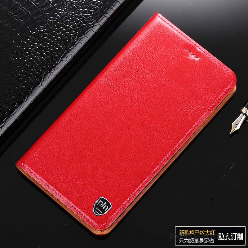 Huawei Y6 Pro 2017 Coque Cuir Véritable Étui Protection Housse Bleu Marin