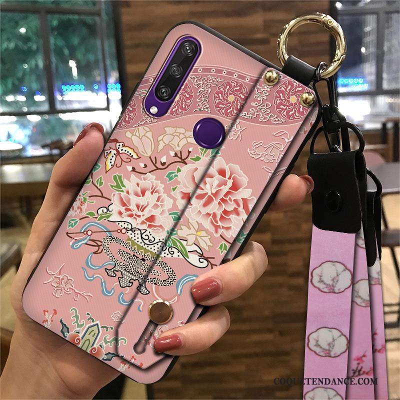 Huawei Y6p Coque Étui De Téléphone Style Chinois Tendance Rose