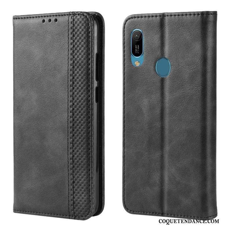 Huawei Y6s Coque Protection Noir Boucle Magnétique Incassable De Téléphone
