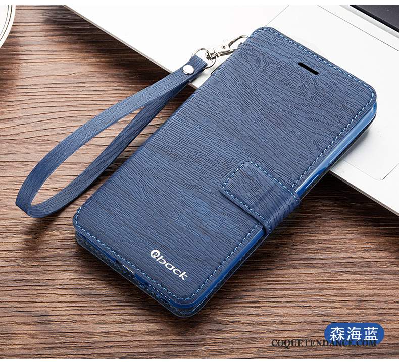 Huawei Y7 2018 Coque Bleu Étui En Cuir Protection Tout Compris De Téléphone