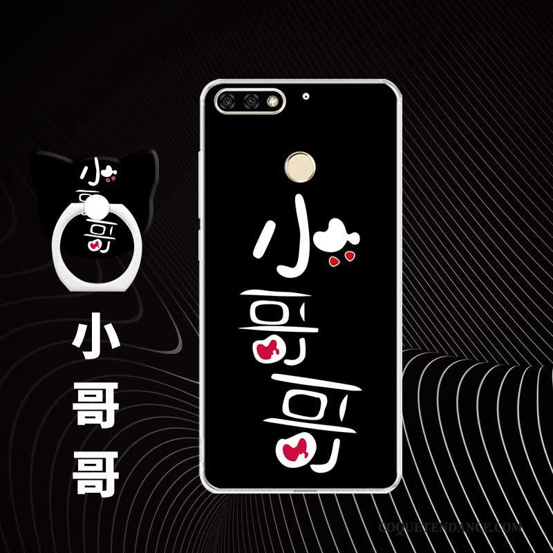 Huawei Y7 2018 Coque De Téléphone Fluide Doux Silicone Rose