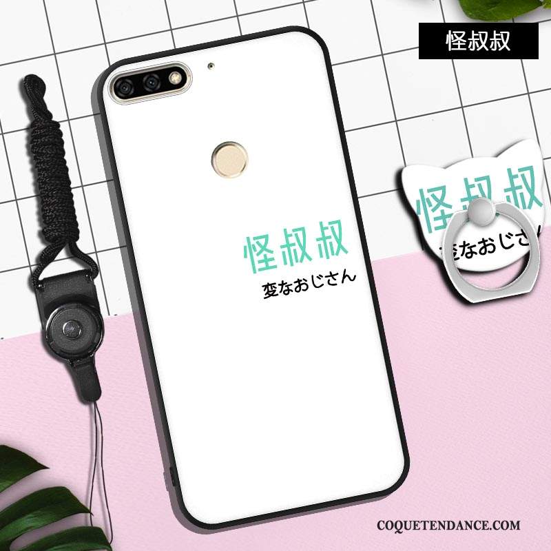 Huawei Y7 2018 Coque Fluide Doux Amoureux De Téléphone Délavé En Daim Tout Compris