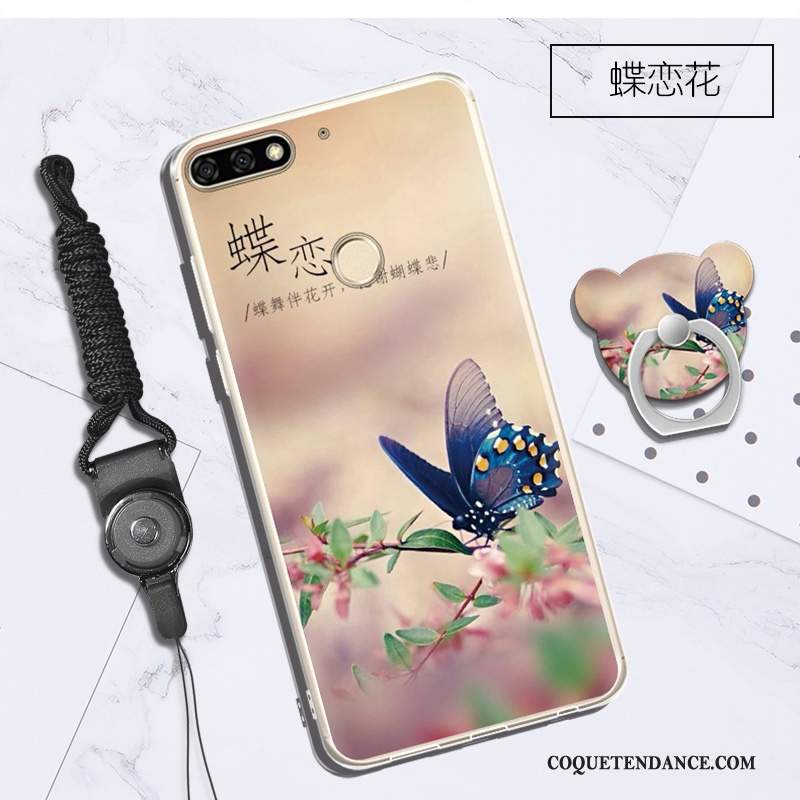 Huawei Y7 2018 Coque Violet Fluide Doux Étui De Téléphone Protection