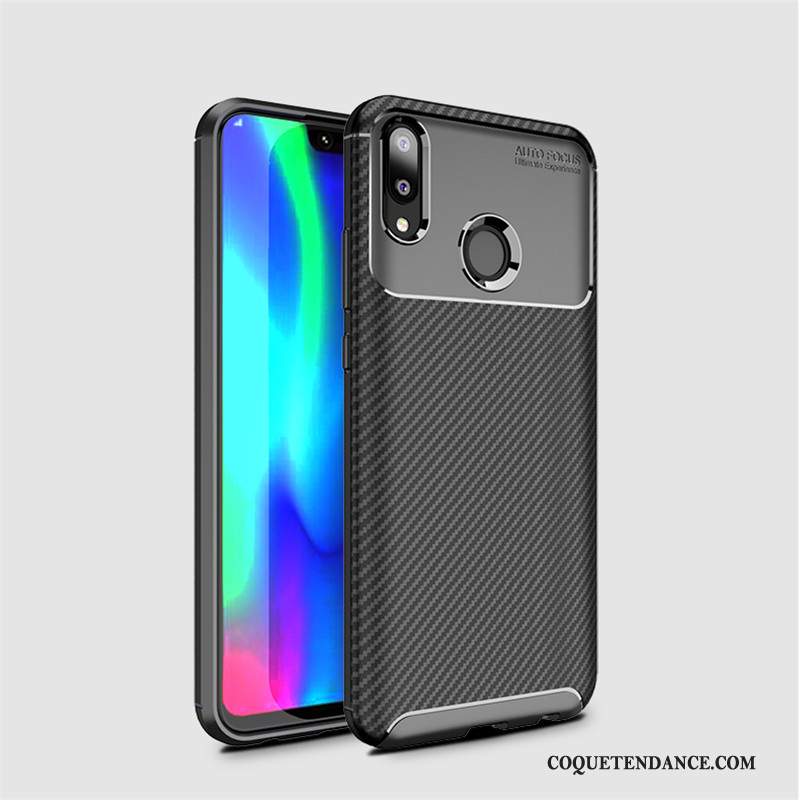 Huawei Y7 2019 Coque Délavé En Daim Fluide Doux De Téléphone Modèle Fleurie Protection