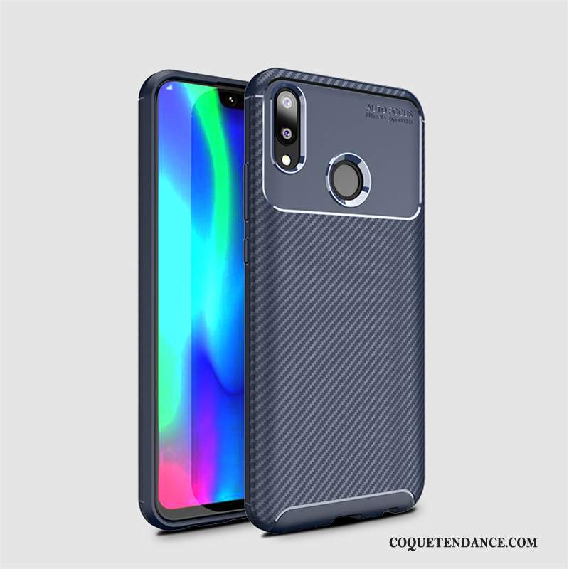 Huawei Y7 2019 Coque Délavé En Daim Fluide Doux De Téléphone Modèle Fleurie Protection