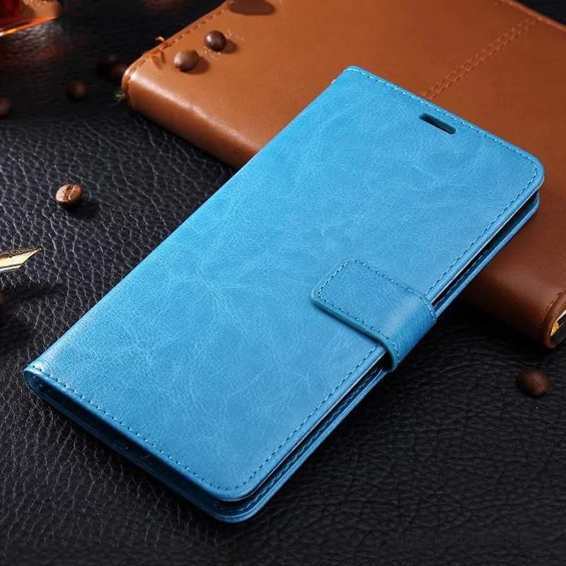 Huawei Y7 2019 Coque Rouge Similicuir Protection Étui En Cuir Housse