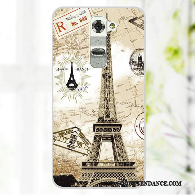 Lg G2 Coque Dessin Animé Étui Bleu Peinture Protection