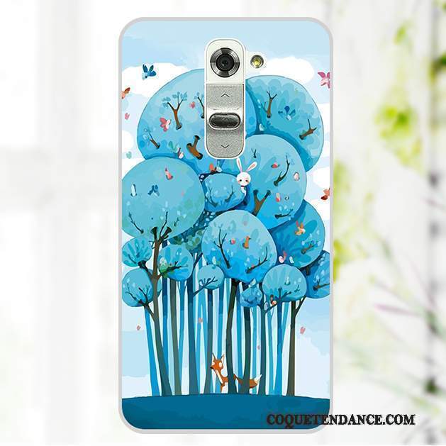 Lg G2 Coque Dessin Animé Étui Bleu Peinture Protection