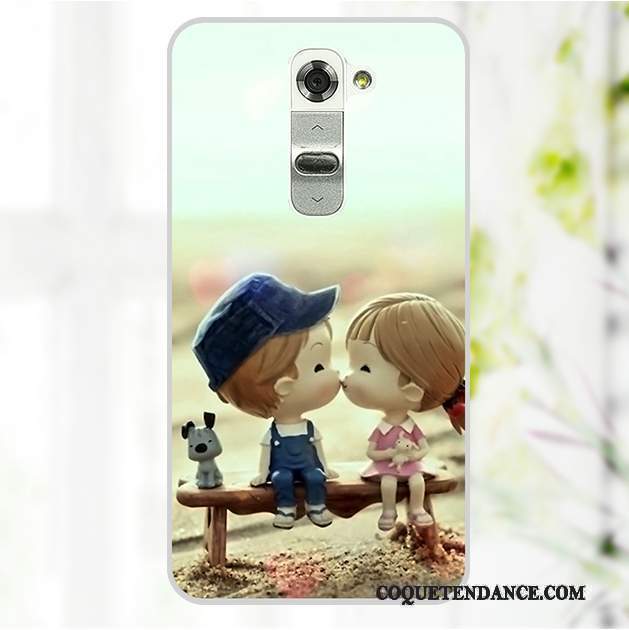 Lg G2 Coque Dessin Animé Étui Bleu Peinture Protection