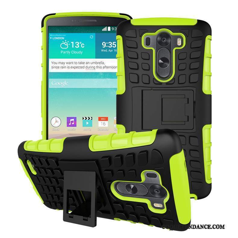 Lg G3 Coque Créatif Modèle Fleurie Antidérapant Vert Support