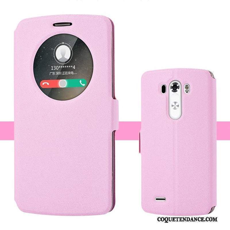 Lg G3 Coque Dormance Tendance Étui En Cuir Protection Rose