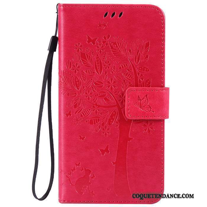 Lg G4 Coque Clamshell Étui En Cuir Rouge De Téléphone Protection