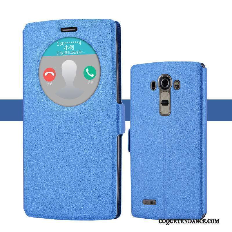 Lg G4 Coque Étui En Cuir Tendance Protection Bleu