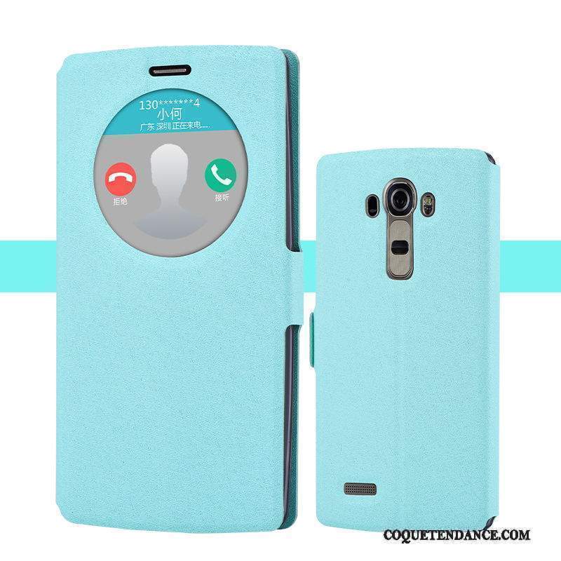 Lg G4 Coque Étui En Cuir Tendance Protection Bleu