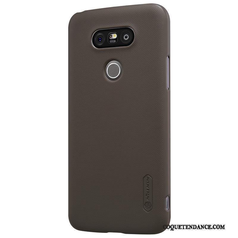 Lg G5 Coque De Téléphone Étui Blanc Protection Délavé En Daim