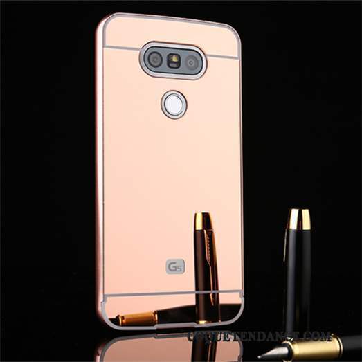 Lg G5 Coque Or Rose Border De Téléphone Couvercle Arrière